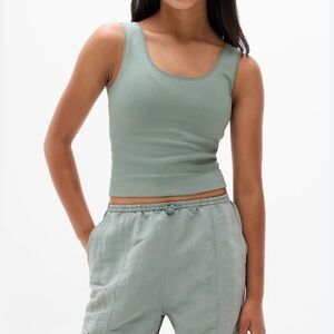 Athleta Women’s Rise Above‎ Rib Crop Tank Celadon Green Size S